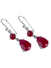 925 Sterling Silver Ruby Earrings for Women Handmade Gemstone Jewelry Elegant Party Wear Gift