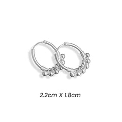 Fusionari 925 Sterling Silver Hoop Earrings for Women | Handmade Minimalist Silver Jewelry | Daily Wear & Party Look | Size 2.2x1.8 cm