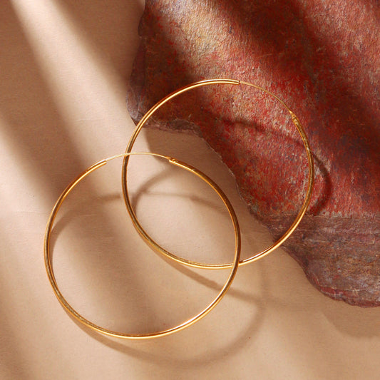 925 Sterling Silver Gold Plated Silver Hoop Earrings for Women | Stylish Hoop Jewelry | Elegant Gift
