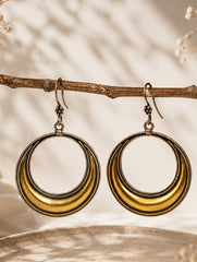 925 Sterling Silver Round Hoop Drop Earrings