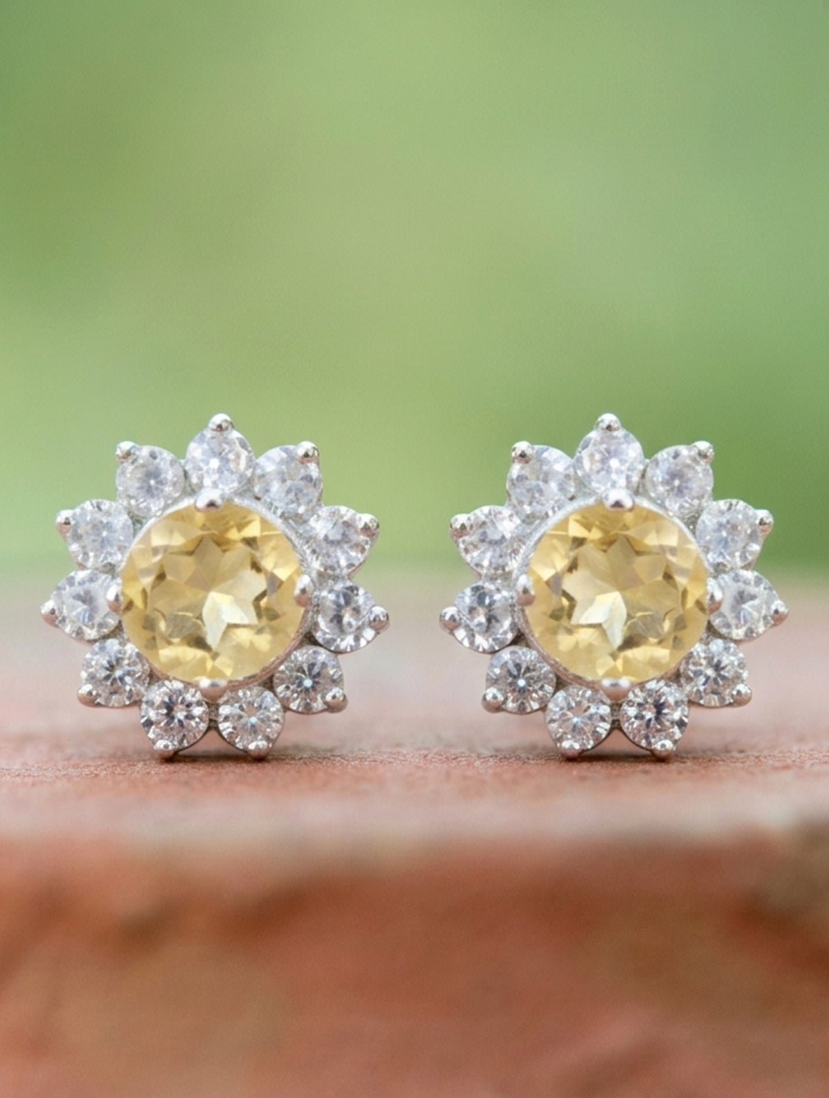925 Sterling Silver Citrine Earrings for Women | Gemstone Earrings | Handmade Silver Jewelry | Elegant Daily Wear Gift