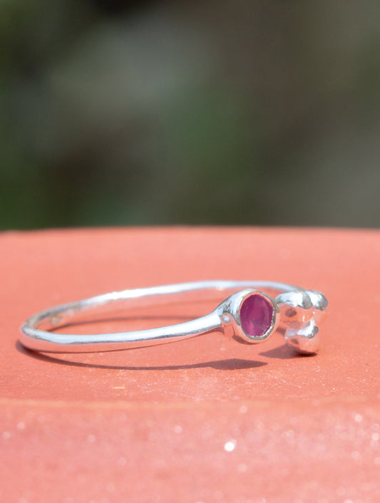 925 Sterling Silver Ruby Ring for Women Handmade Gemstone Ring Adjustable Statement Jewelry Birthday Gift