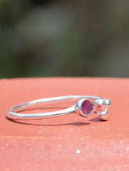 925 Sterling Silver Ruby Ring for Women Handmade Gemstone Ring Adjustable Statement Jewelry Birthday Gift