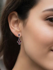 925 Sterling Silver Garnet Earrings for Women Handmade Gemstone Jewelry Elegant Party Wear Gift