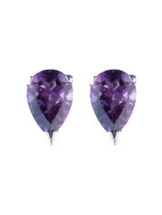 925 Sterling Silver Amethyst Stud for Women Handmade Gemstone Jewelry Elegant Party Wear Gift
