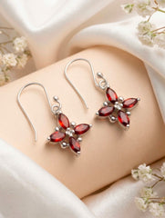 925 Sterling Silver Garnet Earrings for Women Handmade Gemstone Jewelry Elegant Party Wear Gift