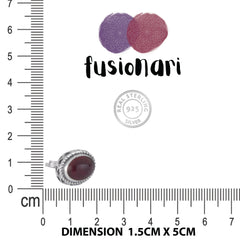 925 Sterling Silver Garnet Eartops for Women | High Polish Gemstone Stud Earrings | Elegant Handmade Jewelry