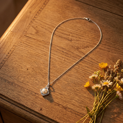 925 Sterling Silver Pearl Pendant with 18 Inch Chain |  Pearl Pendant Necklace | Elegant Silver Jewelry Gift
