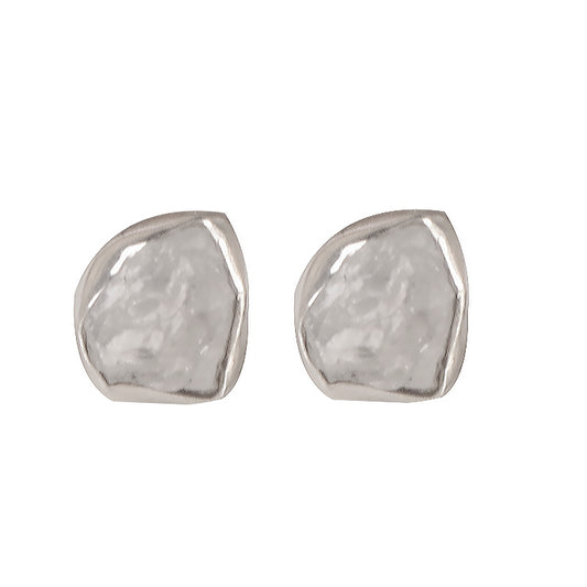 925 Sterling Silver Moonstone Stud Earrings for Women | Elegant Handmade Push Back Eartops | Daily & Party Jewelry