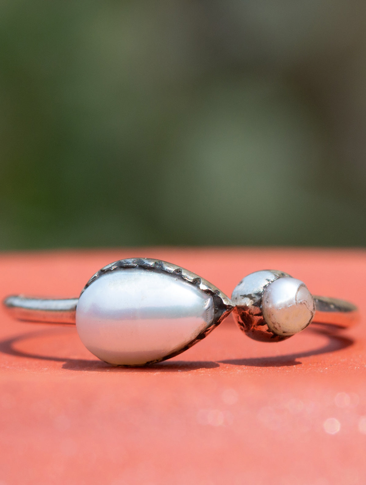 925 Sterling Silver Pearl Ring for Women Handmade Gemstone Ring Adjustable Statement Jewelry Birthday Gift