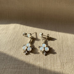 Fusionari 925 Sterling Silver Moonstone Earrings for Women | Handmade White Gemstone Jewelry | Elegant Design | Size 4x1.7 cm