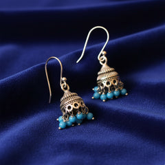 Fusionari 925 Sterling Silver Turquoise Earrings for Women | Handcrafted Blue Gemstone Jewelry | Classic and Stylish Design | Size 3.5 x1.4 cm