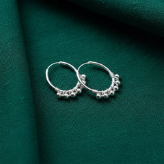 Fusionari 925 Sterling Silver Hoop Earrings for Women | Handmade Minimalist Silver Jewelry | Daily Wear & Party Look | Size 2.2x1.8 cm