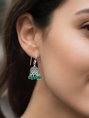 925 Sterling Silver Emerald Earrings for Women Handmade Gemstone Jewelry Elegant Party Wear Gift