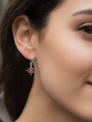 925 Sterling Silver Garnet Earrings for Women Handmade Gemstone Jewelry Elegant Party Wear Gift