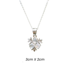 Fusionari 925 Sterling Silver Moonstone Pendant Necklace for Women with 18" Chain | Handmade White Gemstone Jewelry | Size 2.6x1.7 cm