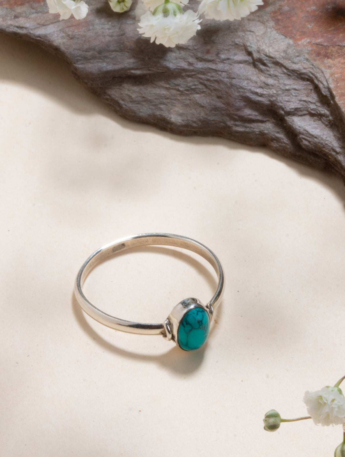 925 Sterling Silver Turquoise Ring for Women Handmade Gemstone Ring Adjustable Statement Jewelry Birthday Gift