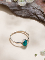 925 Sterling Silver Turquoise Ring for Women Handmade Gemstone Ring Adjustable Statement Jewelry Birthday Gift