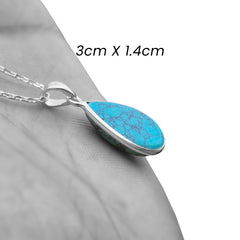 925 Silver Handcrafted Sterling Silver Pendant with Natural Turquoise Stone – Elegant and Unique Jewelry Piece