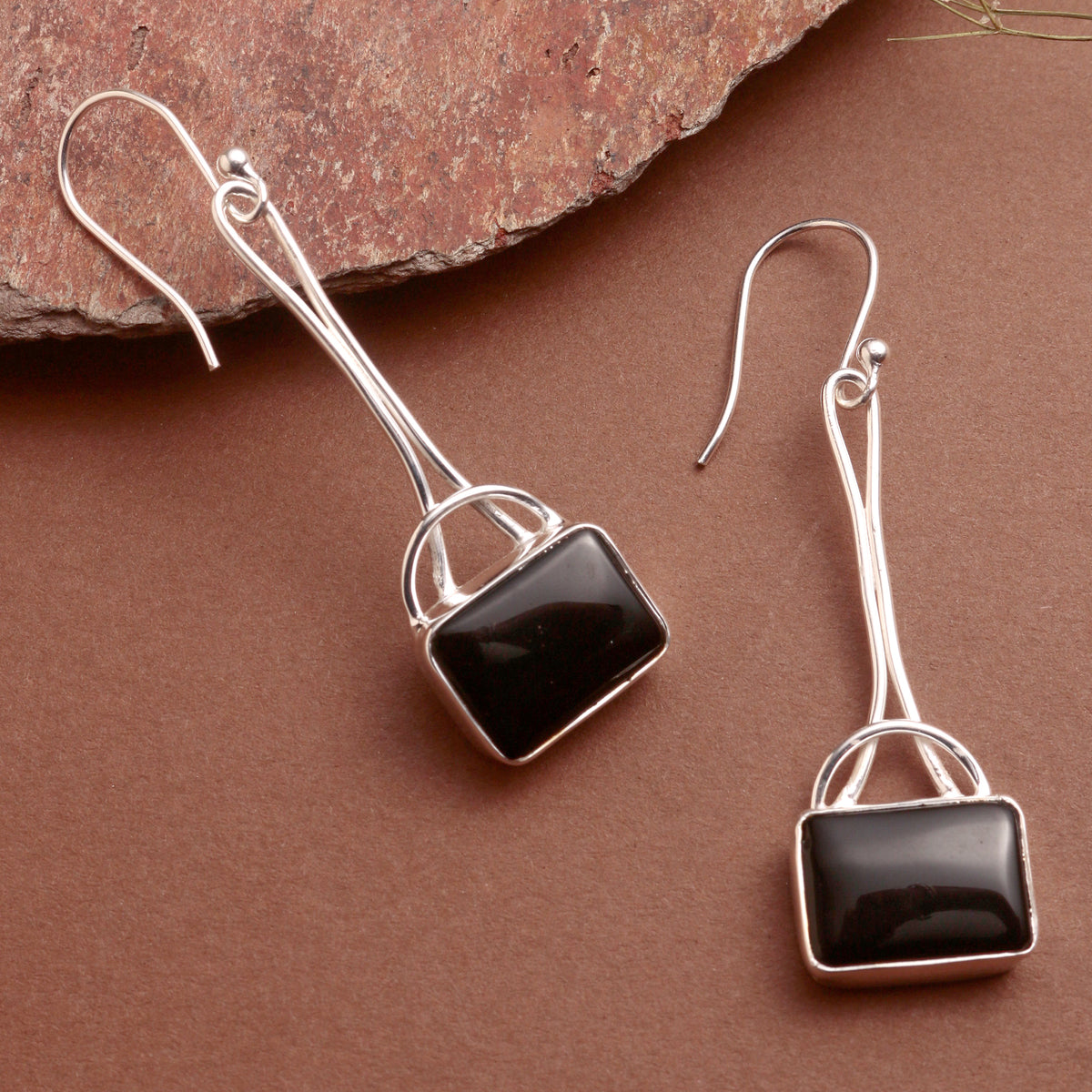 925 Sterling Silver Black Onyx Earrings for Women | Authentic Silver Jewelry | Handcrafted Elegant Gift