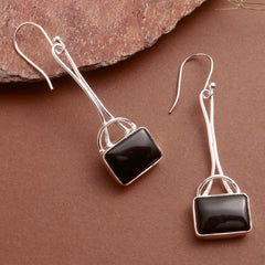 925 Sterling Silver Black Onyx Earrings for Women | Authentic Silver Jewelry | Handcrafted Elegant Gift