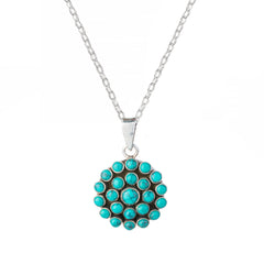 925 Sterling Silver Turquoise Pendant with 18 Inch Chain |  Gemstone Pendant Necklace | Handmade Jewelry Gift