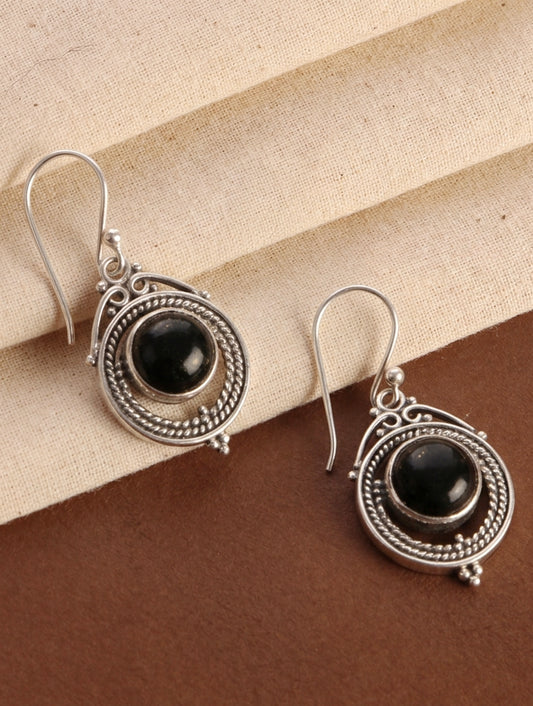 925 Sterling Silver Black Onyx Earrings for Women | Gemstone Earrings | Handmade Silver Jewelry | Elegant Daily Wear Gift