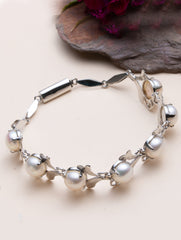 925 Sterling Silver Pearl Bracelet for Women Handmade Gemstone Bracelet Elegant Jewelry Gift for Her
