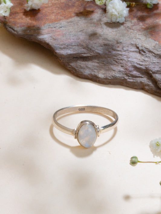 925 Sterling Silver Moonstone Ring for Women Handmade Gemstone Ring Adjustable Statement Jewelry Birthday Gift