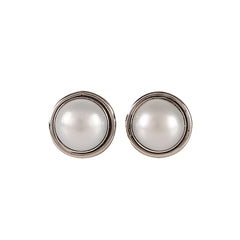925 Sterling Silver Pearl Eartops for Women | Cream Gemstone Jewelry | Handcrafted Elegant Gift
