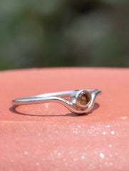 925 Sterling Silver Citrine Ring for Women Handmade Gemstone Ring Adjustable Statement Jewelry Birthday Gift