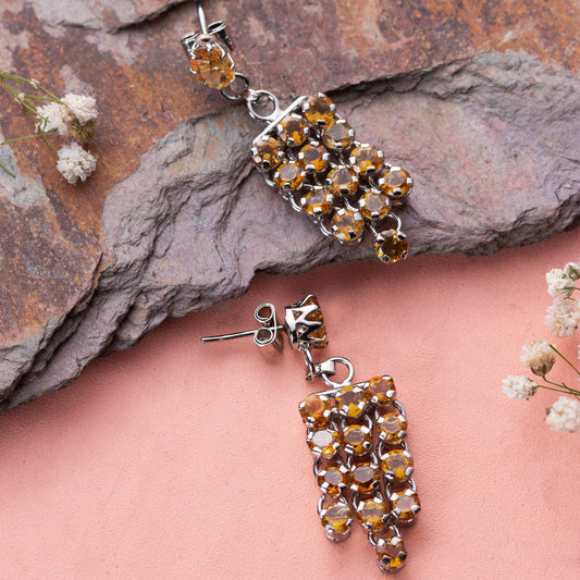 Fusionari 925 Sterling Silver Citrine Earrings for Women | Yellow Gemstone Jewelry | Elegant Minimal Style