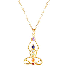 925 Sterling Silver Seven Chakra Gemstone Pendant