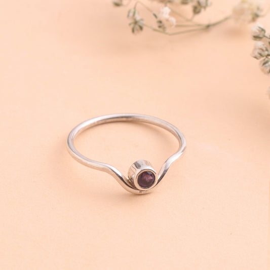925 Sterling Silver Amethyst Ring for Women | Authentic Silver Jewelry | Handcrafted Elegant Gift