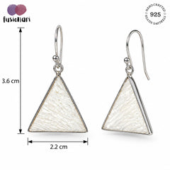 Trikonika - Scolecite Silver Drop Earrings