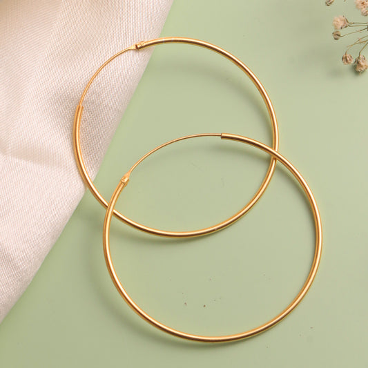 925 Sterling SilverGold Plated Hoop Earrings for Women | Authentic Silver Jewelry | Handcrafted Elegant Gift