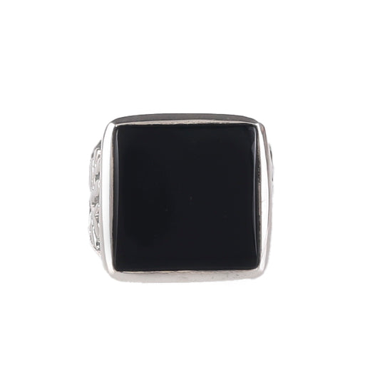 Fusionari 925 Sterling Silver Black Onyx Ring for Women | Handmade Minimalist Jewelry | Unique Protective Stone Design | One Piece