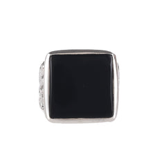 Fusionari 925 Sterling Silver Black Onyx Ring for Women | Handmade Minimalist Jewelry | Unique Protective Stone Design | One Piece