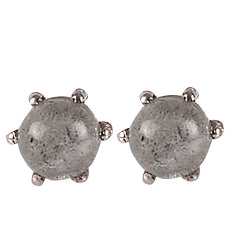 Fusionari 925 Sterling Silver Labradorite Eartops for Women | Blue Gemstone Jewelry | Handcrafted Designer Gift