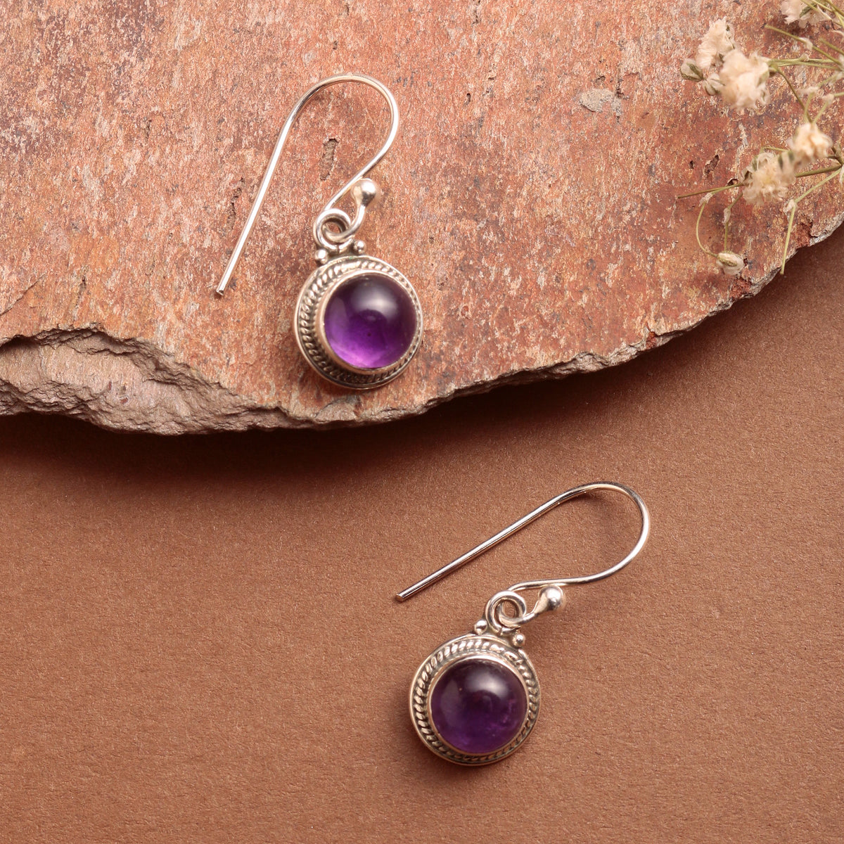 925 Sterling Silver Amethyst Earrings for Women |  Silver Jewelry | Handcrafted Elegant Gift