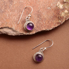 925 Sterling Silver Amethyst Earrings for Women |  Silver Jewelry | Handcrafted Elegant Gift