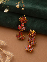 925 Sterling Silver Gold Plated Garnet Earrings for Women | Gemstone Earrings | Handmade Jewelry | Elegant Daily Wear Gift