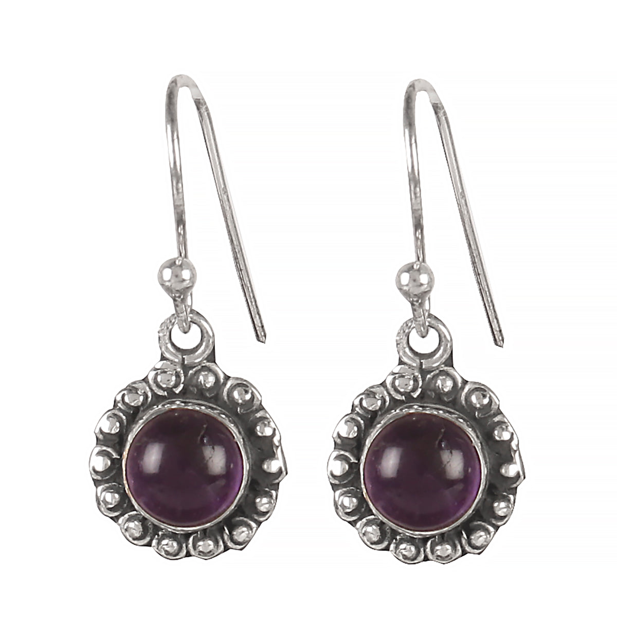 925 Sterling Silver Amethyst Gemstone Earrings for Women | Purple Birthstone Gift
