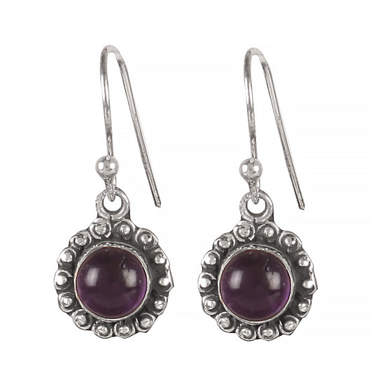 925 Sterling Silver Amethyst Gemstone Earrings for Women | Purple Birthstone Gift