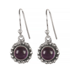 925 Sterling Silver Amethyst Gemstone Earrings for Women | Purple Birthstone Gift