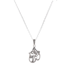 Fusionari 925 Sterling Silver Ganesh Pendant Necklace for Women with 18" Chain | Handmade Minimalist Jewelry | Elegant Sparkling Design | Size 3.8x1.9 cm |