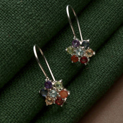 925 Sterling Silver Chakra Stone Earrings for Women | Authentic Silver Jewelry | Handcrafted Elegant Gift