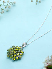 925 Sterling Silver Peridot Pendant  Handmade Gemstone Necklace for Women Elegant Jewelry Gift