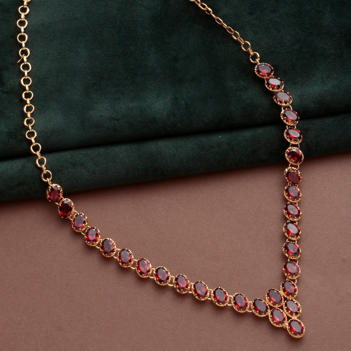 925 Sterling Silver Garnet Pendant Necklace with 18" Chain for Women | Gemstone Jewelry | Wedding Party Wear Gift for Her