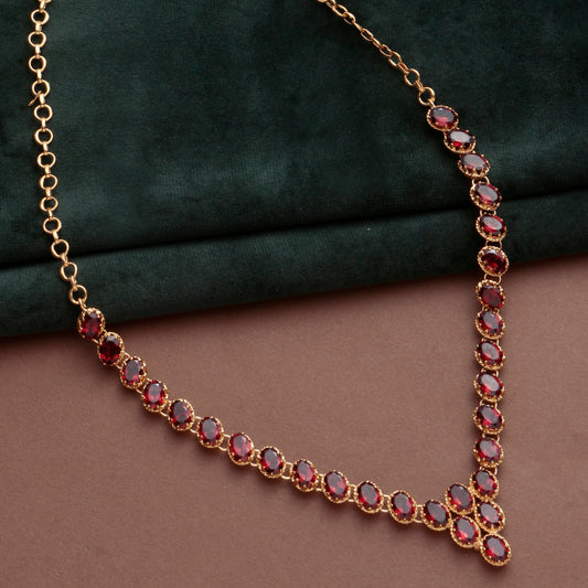 925 Sterling Silver Garnet Pendant Necklace with 18" Chain for Women | Gemstone Jewelry | Wedding Party Wear Gift for Her